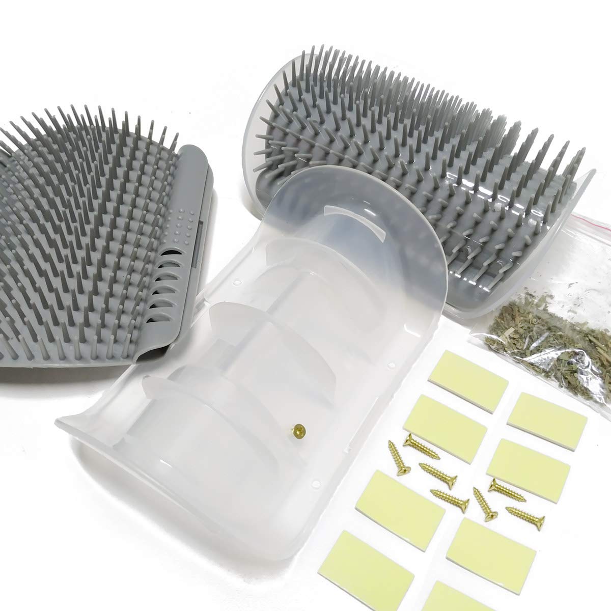 HKM-8250301 Self-Grooming Cat Brush Arch for Shedding and Massage - Interactive Corner Groomer for Dogs and Cats