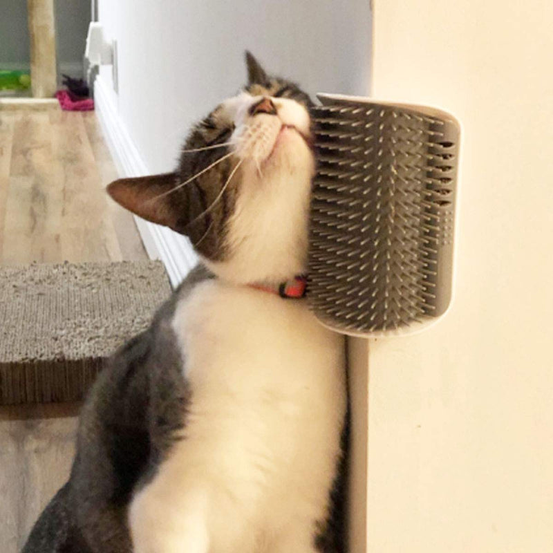 HKM-8250301 Self-Grooming Cat Brush Arch for Shedding and Massage - Interactive Corner Groomer for Dogs and Cats