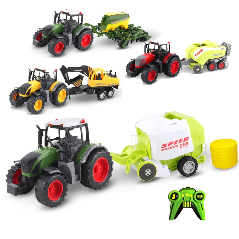 HKM-825171 1/10 Scale Remote Control Farmer Truck - 4CH Electric Dump Vehicle for Kids with Big Wheels