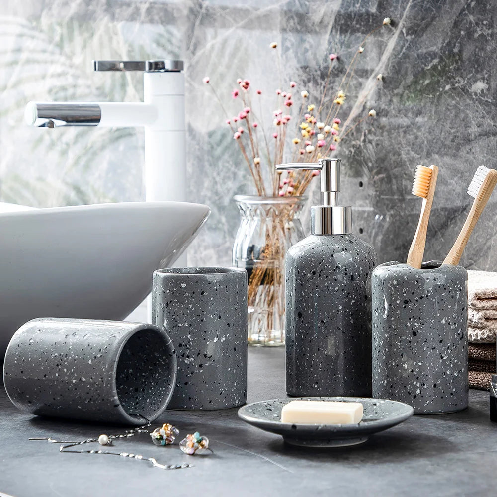 HKM-825171 Ceramic Complete Bathroom Accessories Set for Sanitary Ware Solutions