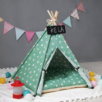 HKM-8251837 Cozy Green Triangle Pet Tent Kennel with Optional Cushion - Assembled Dog/Cat Nest