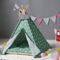 HKM-8251837 Cozy Green Triangle Pet Tent Kennel with Optional Cushion - Assembled Dog/Cat Nest