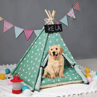 HKM-8251837 Cozy Green Triangle Pet Tent Kennel with Optional Cushion - Assembled Dog/Cat Nest