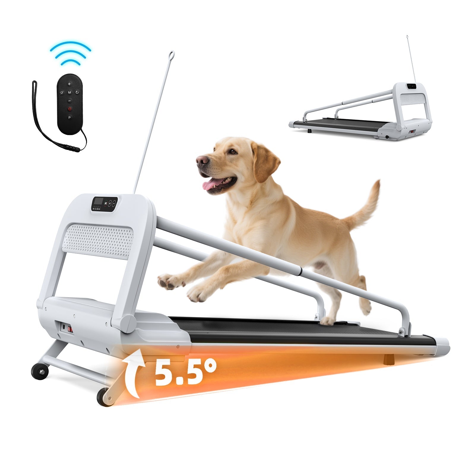 HKM-8252477 Quiet Smart Pet Treadmill for Small to Medium Dogs - Adjustable Speed, Foldable Design, LED Display, 0.5-6.0 MPH Speed Range