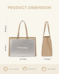 HKM-825299 Large Capacity Nylon Tote Bag for Work, Travel, and Office Use - 17in Computer Shoulder Briefcase
