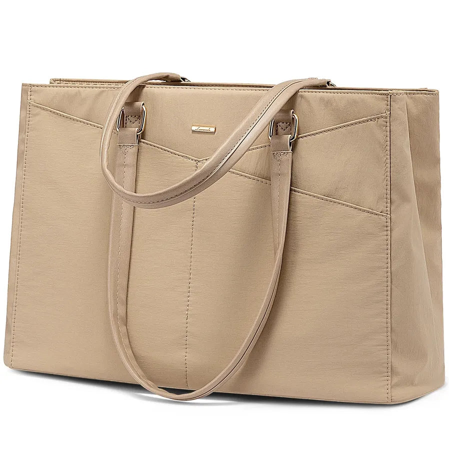 HKM-825299 Large Capacity Nylon Tote Bag for Work, Travel, and Office Use - 17in Computer Shoulder Briefcase