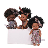 HKM-825427 33cm African Baby Doll Clothes Set for Kids - Soft Vinyl Fashion Doll Apparel for Creative Play