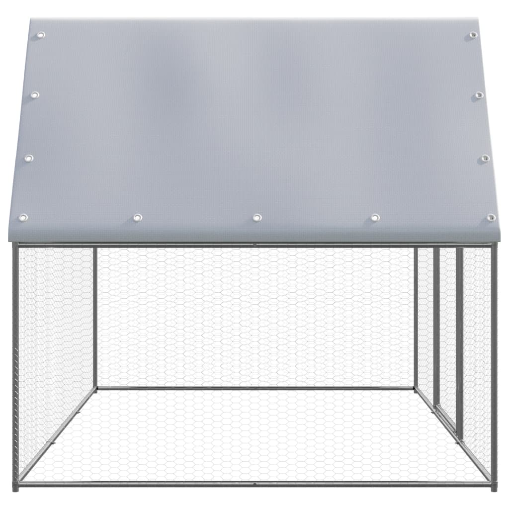 HKM-8254397 Galvanized Outdoor Chicken Coop Enclosure 3x2x2 m with Lockable Gate