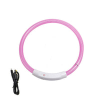 HKM-8254781 Luminous LED Silicone Pet Collar with USB Rechargeable Light Modes