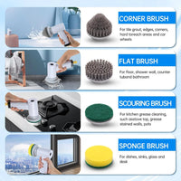 HKM-825491 Electric 4-in-1 Kitchen and Bathroom Cleaning Brush with Spin Scrubber for Efficient Dishwashing and Sink Cleaning