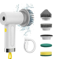 HKM-825491 Electric 4-in-1 Kitchen and Bathroom Cleaning Brush with Spin Scrubber for Efficient Dishwashing and Sink Cleaning