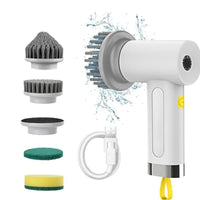 HKM-825491 Electric 4-in-1 Kitchen and Bathroom Cleaning Brush with Spin Scrubber for Efficient Dishwashing and Sink Cleaning