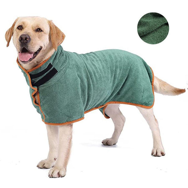 HKM-825491 Fast Drying Microfiber Pet Bathrobe for Small to Large Dogs with Adjustable Towel Grooming Coat