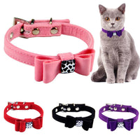 HKM-8255037 Fashionable Flannelette Dog Collar with Bow Tie - Velvet Fabric, Red, Pink, Purple, Sizes S & M
