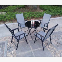 HKM-825619 Modern Metal Garden Table and Chair Set for Outdoor Dining