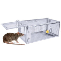 HKM-8256445 Humane Live Rodent Trap Cage - 2 Pack Galvanized Iron Mice & Rat Control with Auto-locking Door
