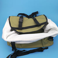 HKM-8256829 Breathable Pet Carrier Bag for Travel - Zipper Options Available in Beige and Green