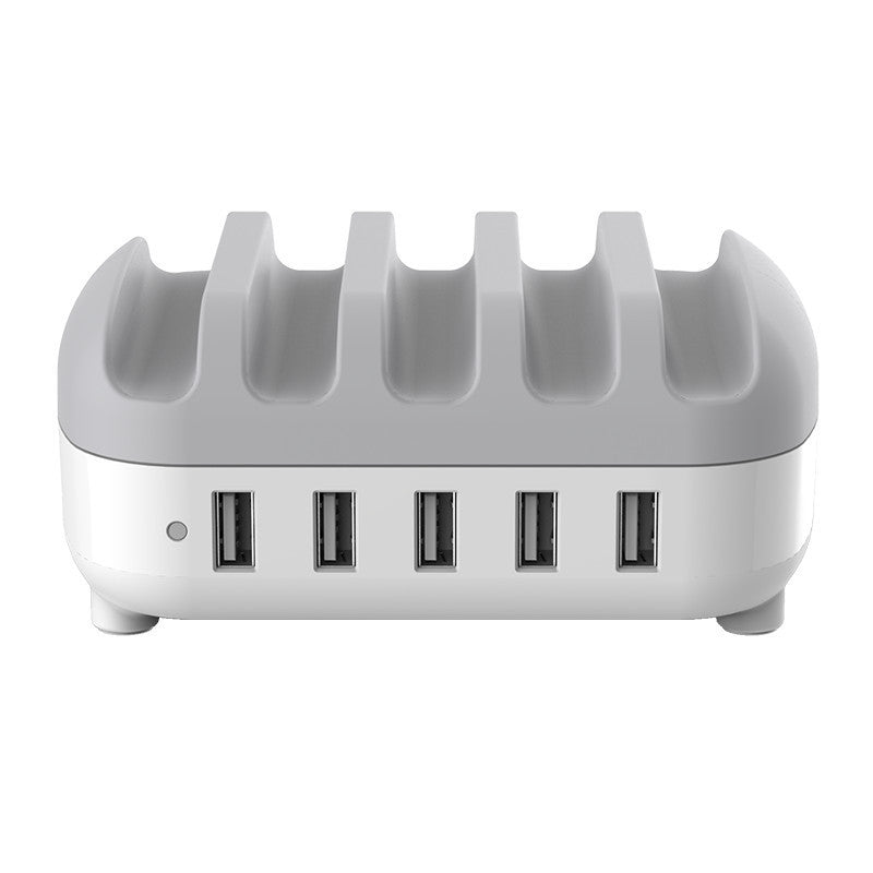 HKM-825811 5-Port USB Charging Station with Intelligent Chip Identification, 40W Output, Available in White and Black