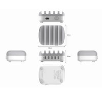 HKM-825811 5-Port USB Charging Station with Intelligent Chip Identification, 40W Output, Available in White and Black