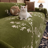 HKM-825811 Universal Sofa Cover with Plant and Flower Design in Multiple Sizes