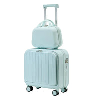 HKM-826131 18-Inch Leather Cabin Suitcase for Travel with Laptop Compartment