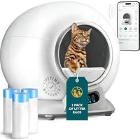 HKM-826195 WiFi Enabled Automatic Cat Litter Box with Safety Sensors and Odor Control for Multiple Cats