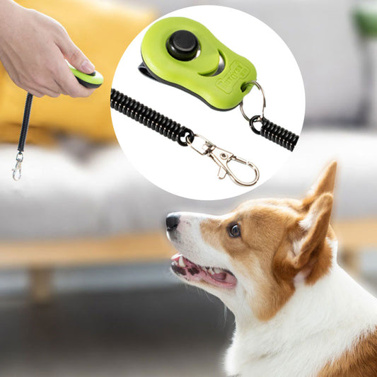 HKM-8263357 Dog Training Clicker and Whistle Set - Plastic Clicker Tool for Efficient Pet Training in Blue and Green