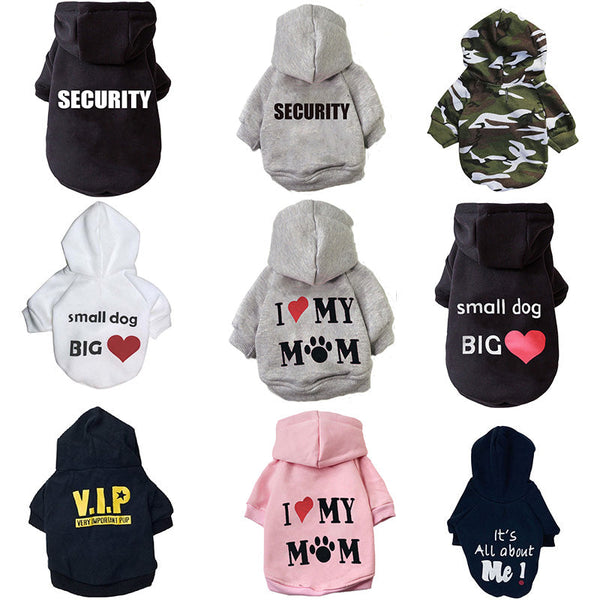 HKM-8263613 Fleece Lined Pet Sweater with Hood for Autumn and Winter, Suitable for Small Dogs and Puppies