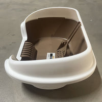 HKM-8263997 Semi-Enclosed Cat Litter Box for Enhanced Privacy and Reduced Odor Control