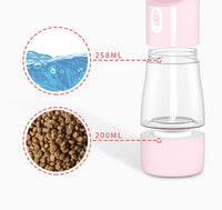 HKM-8264381 Portable Dog Water and Food Dispenser with Easy Push Mechanism and Leak-Proof Design