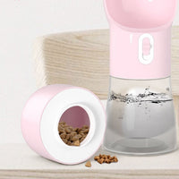 HKM-8264381 Portable Dog Water and Food Dispenser with Easy Push Mechanism and Leak-Proof Design