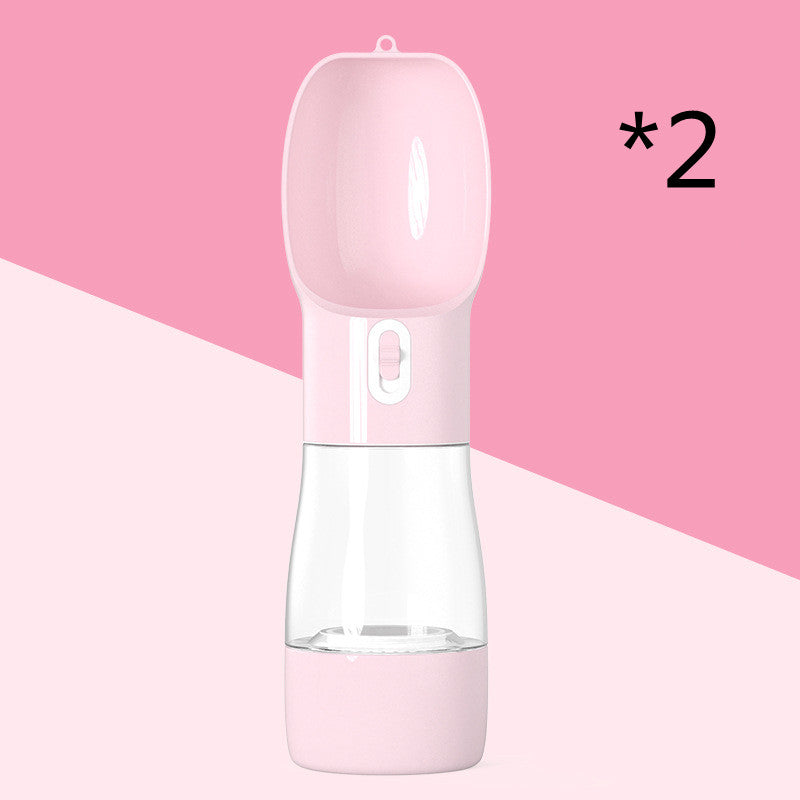 HKM-8264381 Portable Dog Water and Food Dispenser with Easy Push Mechanism and Leak-Proof Design
