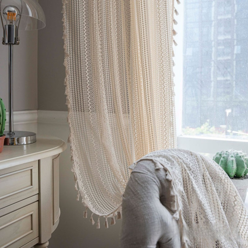 HKM-826451 Hollow-Out Blackout Curtains with Geometric Waves for Living Room and Bedroom - Multiple Sizes Available