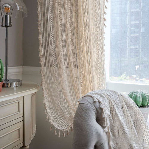 HKM-826451 Hollow-Out Blackout Curtains with Geometric Waves for Living Room and Bedroom - Multiple Sizes Available