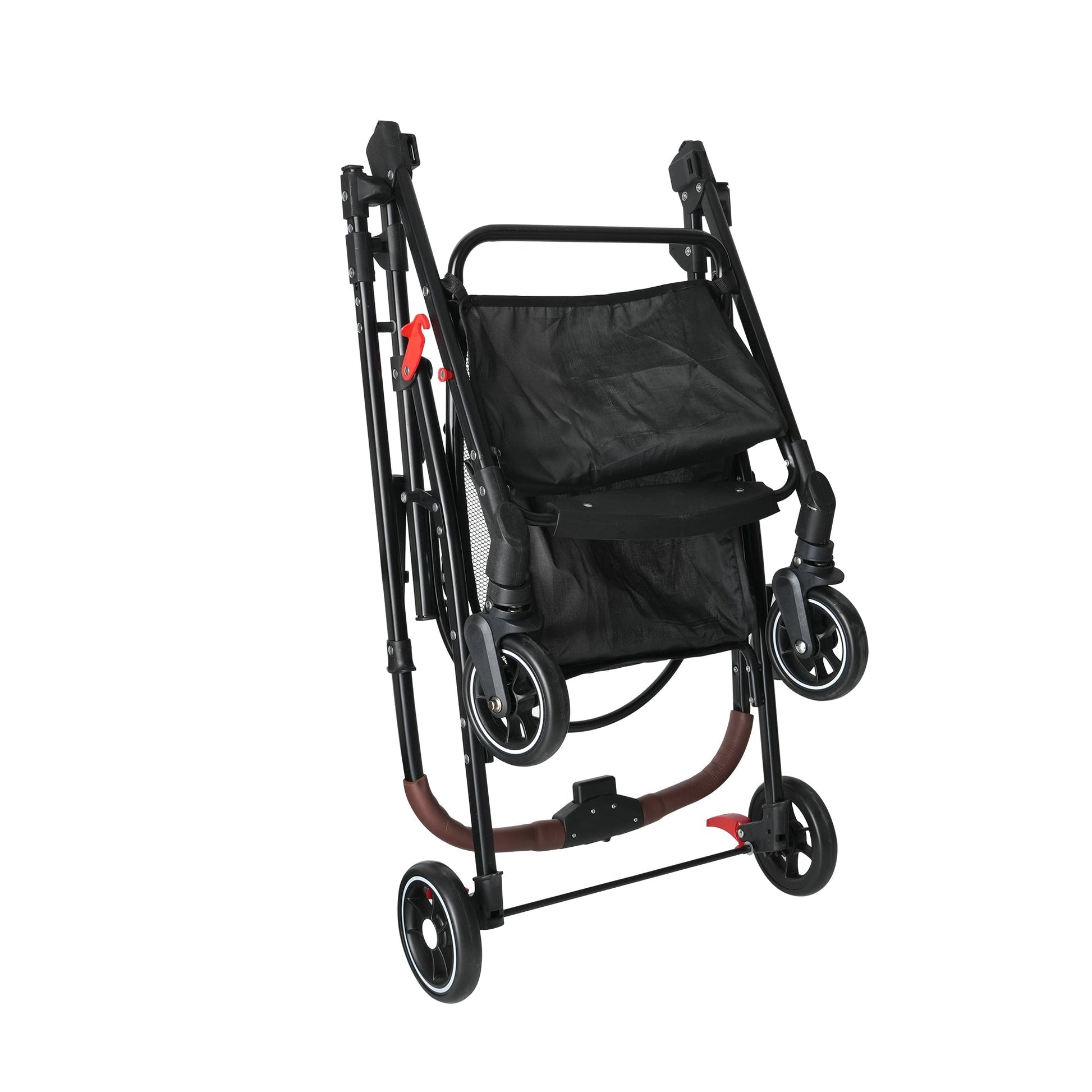 HKM-8264765 Foldable 4-Wheel Pet Stroller with 360° Rotating Wheels, Detachable Carrier, and Travel Bag for Small Dogs and Cats