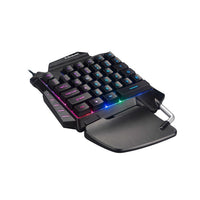HKM-826579 One-Handed Gaming Keyboard Converter for Mobile Games with Multimedia and Shortcut Keys