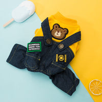 KFX-8266685 Soft Cotton Four-Legged Pet Clothing for Dogs and Cats - Cozy Denim Pants and Terry Topcoat