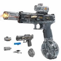 HKM-826707 Electric Water Gun with Light-Up Feature, Battery-Operated Squirt Toy for Summer Fun