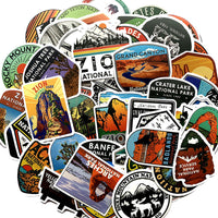 HKM-826771 Waterproof PVC Matte Cartoon Stickers - National Park Series, Small Size, Easy to Apply