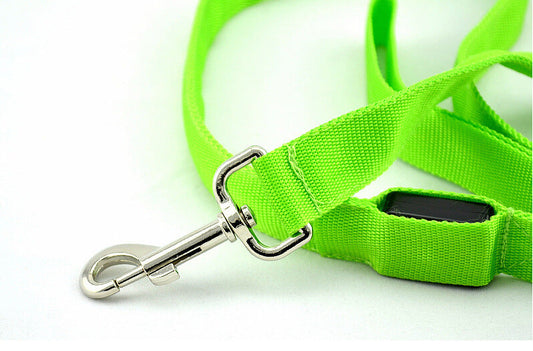 HKM-8268093 Glowing LED Pet Leash - Rechargeable Nylon Double-Sided Traction Belt, 120CM Length, Multiple Colors Available