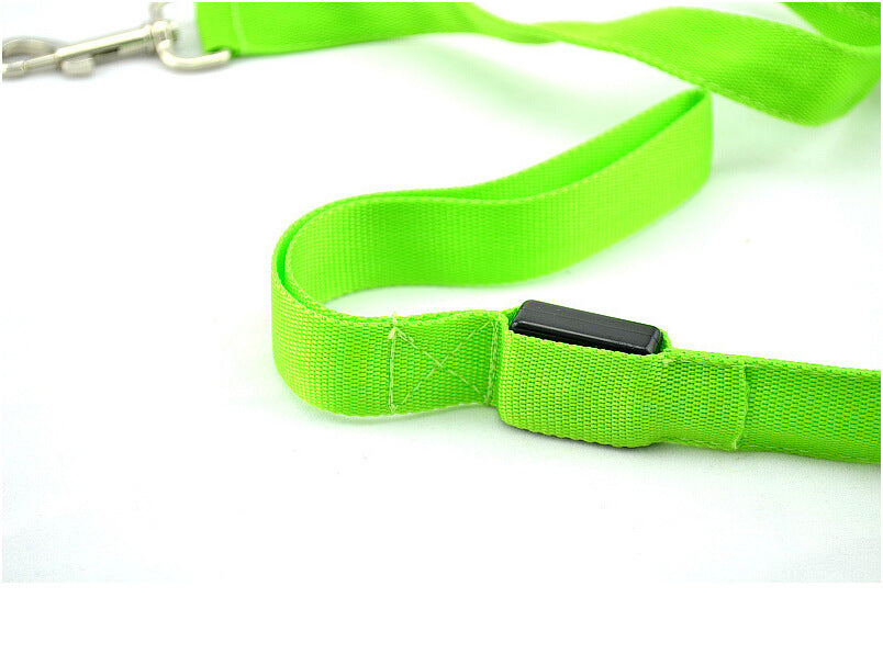 HKM-8268093 Glowing LED Pet Leash - Rechargeable Nylon Double-Sided Traction Belt, 120CM Length, Multiple Colors Available