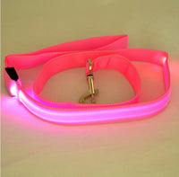 HKM-8268093 Glowing LED Pet Leash - Rechargeable Nylon Double-Sided Traction Belt, 120CM Length, Multiple Colors Available