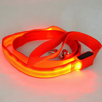 HKM-8268093 Glowing LED Pet Leash - Rechargeable Nylon Double-Sided Traction Belt, 120CM Length, Multiple Colors Available