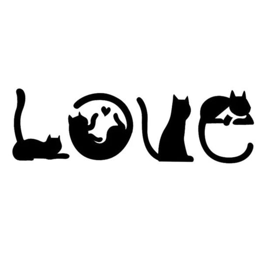 HKM-826835 Cat Love Creative Cartoon Auto Decal Sticker for Home Decoration