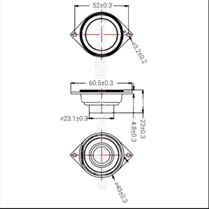 HKM-826899 45MM Internal Magnetic Heavy Subwoofer 4 Euro 5 Watts 16 Core
