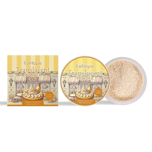 HKM-826963 Oil Control Setting Powder with Puff - 6g Loose Powder for Lightweight Finish