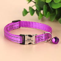 HKM-8270141 Reflective Anti-Slip Cat Neck Collar - Adjustable Nylon in Multiple Colors