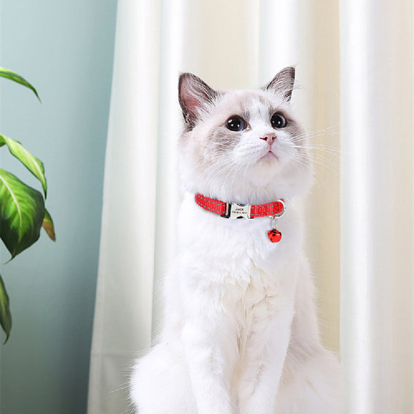 HKM-8270141 Reflective Anti-Slip Cat Neck Collar - Adjustable Nylon in Multiple Colors