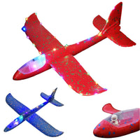HKM-827155 Foam Glider Airplane with LED Light for Kids - Hand-Throw Flying Toy for Outdoor Fun