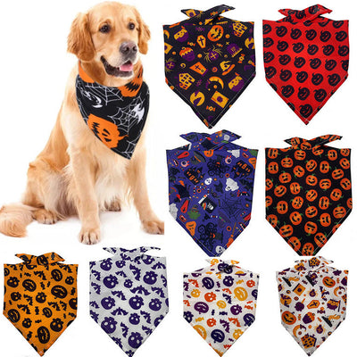 HKM-8271677 Pet Triangle Scarf Towel for Drool Cleanup - Soft Polyester Tie-Dye Design